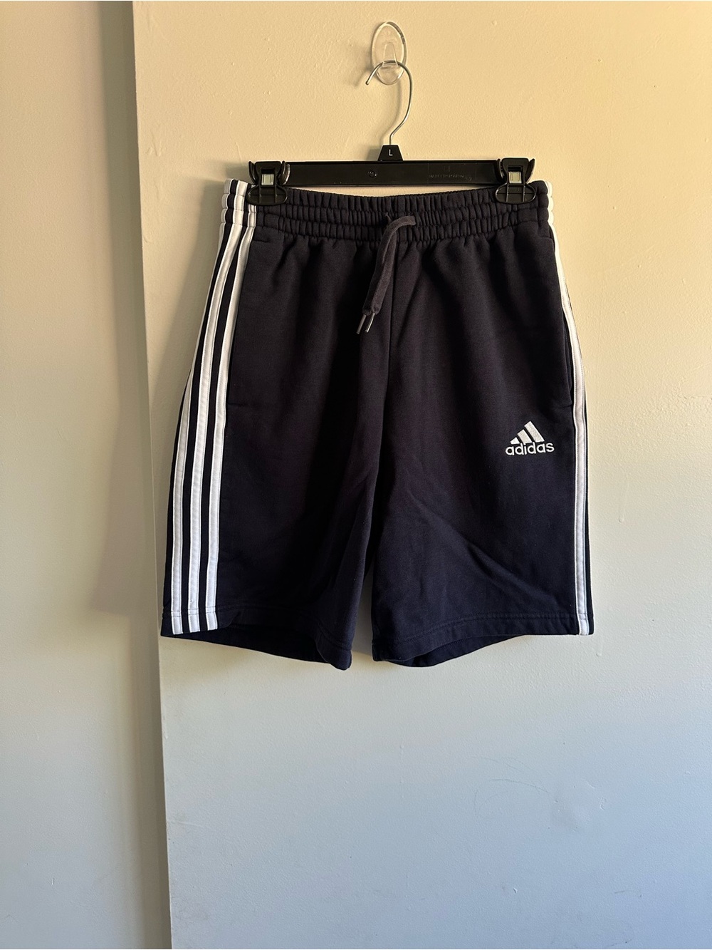 adidas Navy Blue  Shorts with White Side Stripes